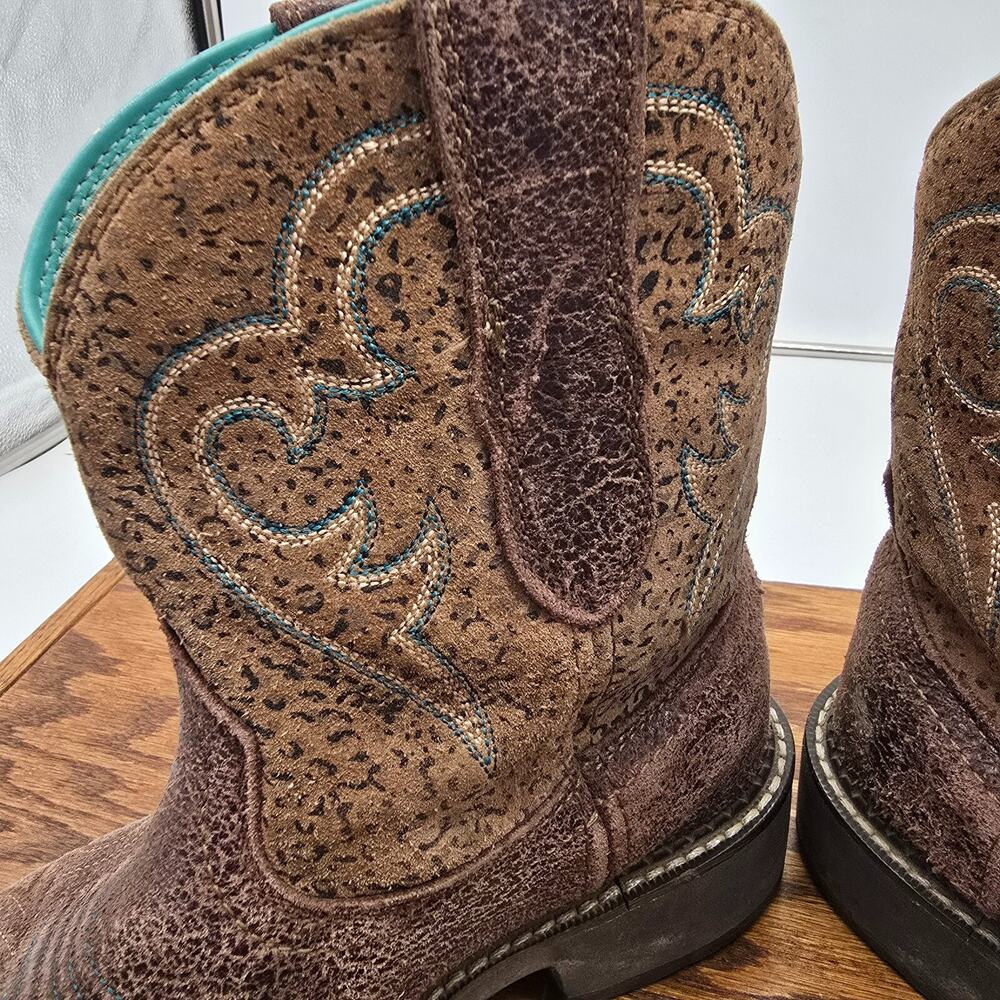 Ariat Fatbaby Womens 8.5B Western Boots Heritage Harmony Cowgirl Teal 10015363 - Picture 5 of 13